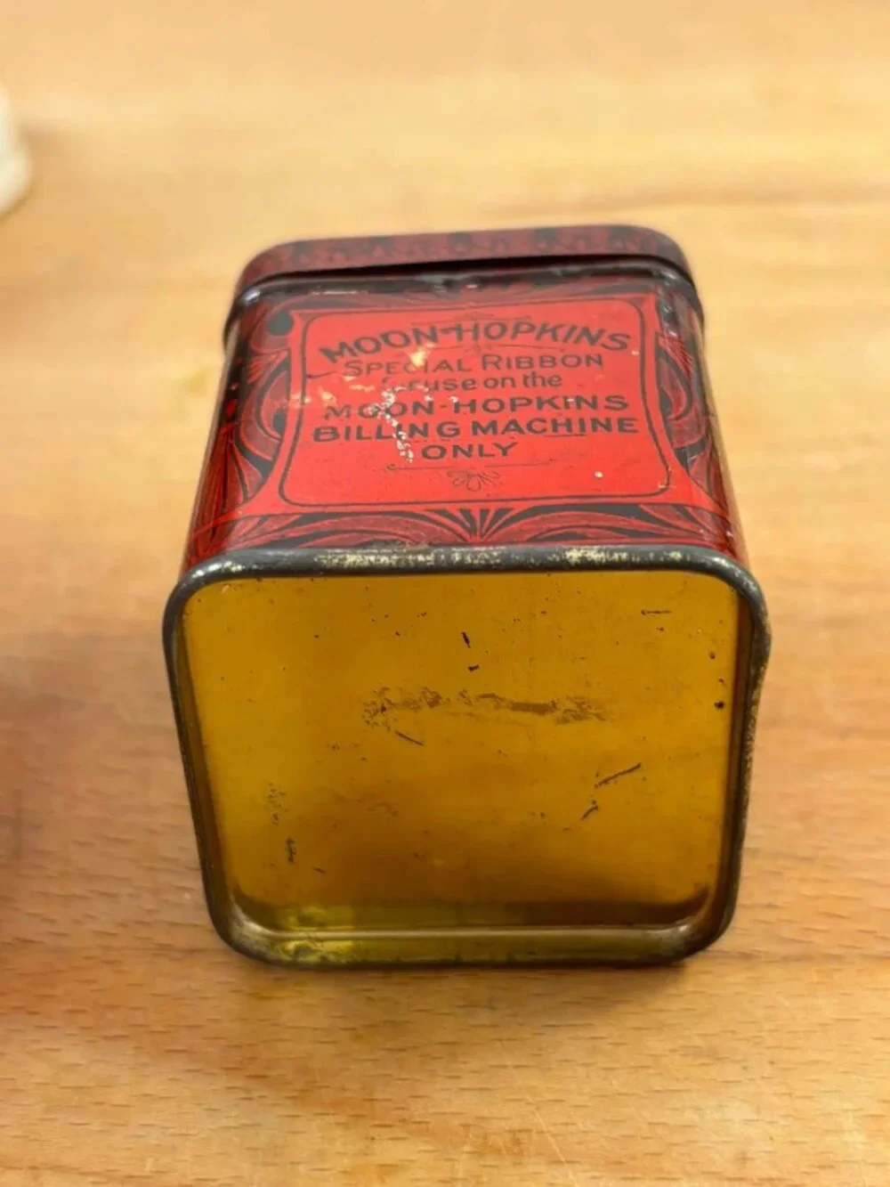 Antique Moon-Hopkins Billing Machine Ribbon Tin | c.1910s St. Louis Office Adver - Picture 6 of 8